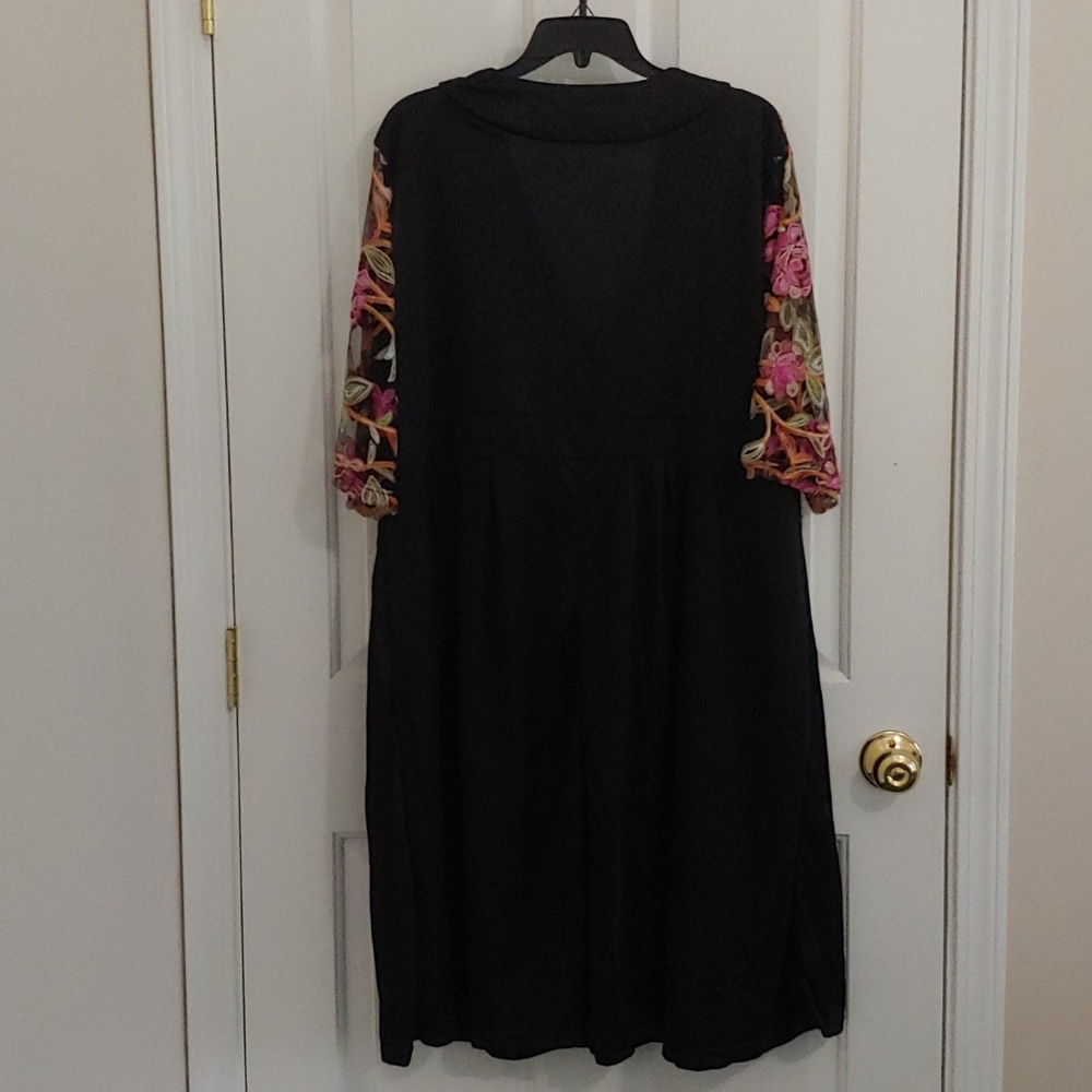 Sheer Floral Embroidered Sleeve Dress!! - Picture 2 of 7